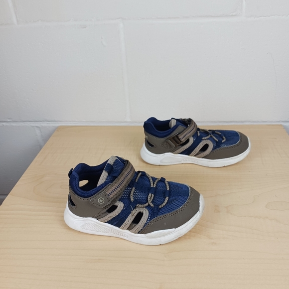 Stride Rite 360 Brinley Boys Size 9M Sandals Closed Toe Brown & Blue - Picture 4 of 8